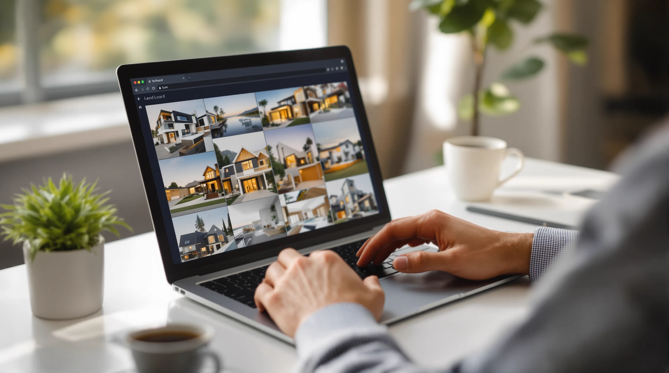 A landlord building a polished property listing on a laptop